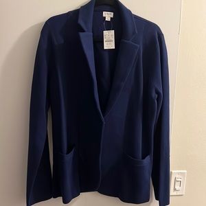 NWT jcrew sweater style blazer size large - navy blue